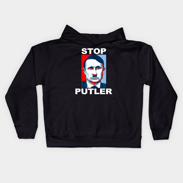 Stop Putler Free Ukraine Kids Hoodie by TrikoNovelty